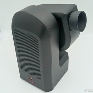 May include: A black electric hand dryer with a round air outlet and a power button. The dryer has three red indicator lights.