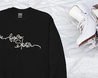 Embroidered Figure Skater Sweatshirt: "Moves in the Field" Design