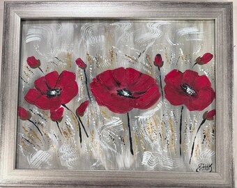 Framed Field of Poppies