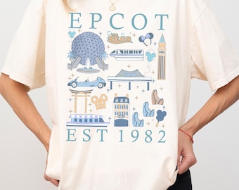 Disney Epcot Since 1982 Comfort Colors Shirt, Disney Epcot Shirt, Disney Trip 2025 Shirt, Disney Epcot World Tour 1982, Disneyland Family