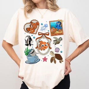Chemises Coquette Disney Le Monde de Nemo, T-shirt Just Keep Swimming Dory, Chemise Nemo Voyage en famille, Chemise Fille Vacances Disney, T-shirt Crush Bruce Squirt