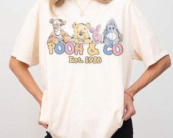 Winnie the Pooh Shirt, Vintage Pooh & Friends Tee, Disney Family T-Shirt, Tigger Piglet Eeyore Top, Disneyland Vacation Comfort Colors Tee