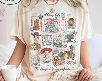 Retro Disney Trip 2026 Shirt, Toy Story Characters Tee, Disneyland Family Vacation Shirt, The Happiest Place On Earth, Disney Matching Shirt