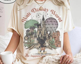 Retro Mickey Disneyworld Comfort Colors Shirt, Walt Disneyworld Shirt, Mickey And Friends Shirts, Disney 2026 Trip, Disneyworld Matching Tee