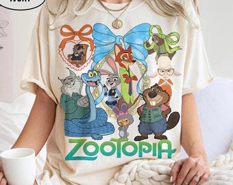 Camiseta de la película Zootopia 2, camiseta retro de dibujos animados de Judy Hopps y Nick Wilde, regalo para niños de Disney Zootopia, Departamento de Policía de Zootopia