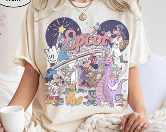 Vintage Comfort Colors Vintage Disney EPCOT Shirts, Mickey & Friends World Tour Tee, Disney Family Matching Shirt, EPCOT Traveler 2026 Shirt