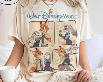 Vintage Coquette Bow Watercolor Zootopia Shirts, Judy Hopps Shirt, Nick Wilde Shirts, Retro Zootropolis Disney Tee, WDW Family 2025 Trip Tee