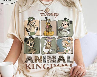 Vintage Comfort Colors Mickey & Friends Safari Shirts, Animal Kingdom Disney Shirt, Safari Mode Tee, Disney World Family Matching Trip Shirt