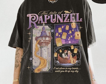 Comfort Colors Retro Rapunzel Shirt, The Fate of Rapunzel Lantern Scene Tee, Tangled Princess Disney Shirt, Disney Girl Trip Shirt
