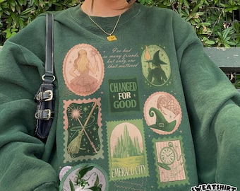 Wicked Changed For Good Stamps Shirt, Defy Gravity Broomstick Magic Wand Sweater, Wizard Movie Inspired Shirt, Wicked Musical Fan Gift Shirt