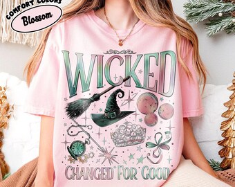 Wicked geändert für guten Komfort Farben Shirts, Defy Gravity Zauberer von Oz T-Shirt, Pink Grün Hexe Musical Shirt, Wicked Broadway Film Fan Geschenk