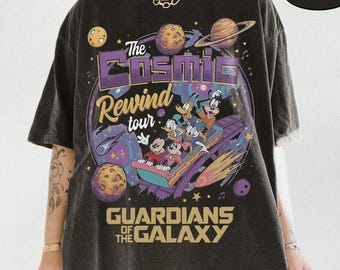 Maglietta vintage del Cosmic Rewind Tour, maglietta dell'attrazione Guardiani della Galassia di Epcot, maglietta retrò con cassetta, magliette abbinate per il viaggio a Disney World