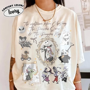 Chemise Coquette Nightmare Before Christmas, chemise Lock Shock Barrel Disney, chemise Oogie Boogie Bash, t-shirt d'Halloween Jack Skellington & Sally