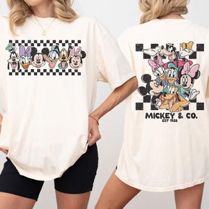 Vintage Mickey & Co Est 1928 Shirt, Mickey And Friends Shirt, Disney Family Vacation Checkered Shirt, Disneyland Shirts, Disney Trip Tee