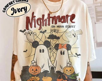 Retro Mickey & Minnie Skeleton Nightmare On Main Street Shirts, Disney Trip Halloween 2026 Shirts, Mickey's Not So Scary Party Shirt