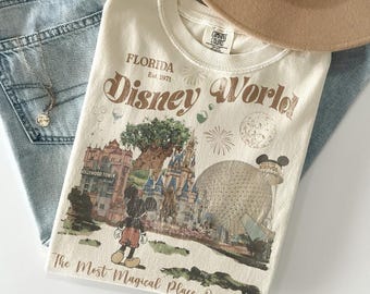 Vintage Mickey Disneyworld Comfort Colors Shirt, Retro Mickey And Friends Shirts, Walt Disneyworld Tee, Disney 2026 Trip Disney Vacation Tee