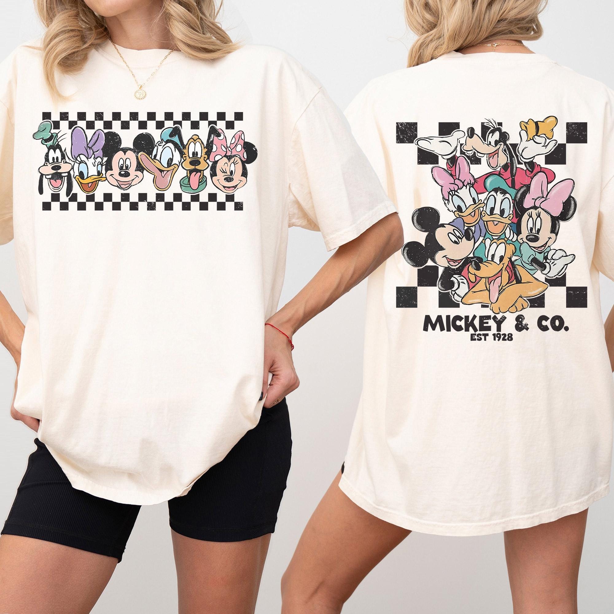 Vintage Mickey & Co Est 1928 Shirt, Mickey And Friends Shirt, Disney Family Vacation Checkered Shirt, Disneyland Shirts, Disney Trip Tee
