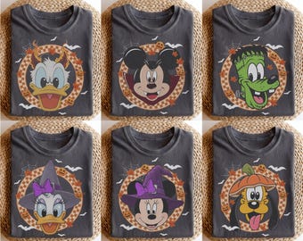 Vintage Disney Mickey & Friends Halloween Shirt, Retro Spooky Season Checkered Tee, Mickey Not So Scary Party Tee 2026, Family Trip Outfit