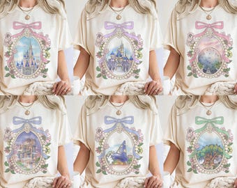 Retro Comfort Colors Walt Disneyworld Shirts, Coquette Disney Castle Shirt, Hollywood Studio Shirt, Disney Epcot Shirt, Animal Kingdom Shirt