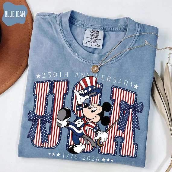 Retro Mickey America 250th Anniversary Shirt, 1776–2026 Patriotic T-shirt, USA Semiquincentennial Tee, Disney 4th of July Tee, WDW Trip Tees