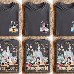 Spersonalizowana koszulka z postacią Disneyworld, spersonalizowana koszulka z wycieczką Disney, rodzinna koszulka z Myszką Miki i przyjaciółmi, koszulka Disney 2025