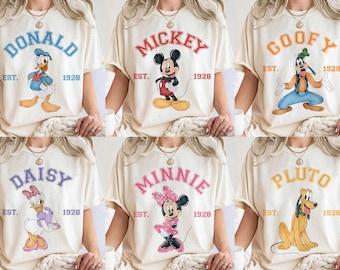 Retro Disney All Characters Shirt, Vintage Mickey and Friends Shirt, Disney Family Trip 2025 Shirt, Disneyland Vacation Tee, Disneyworld Tee