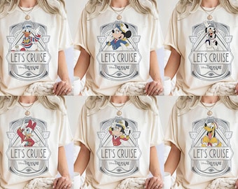 Personalized Disney Cruise Line Shirt 2026, Retro Mickey & Friends Family Cruise Tee, Let’s Cruise, Disney Wish Dream Magic, Disney Trip Tee