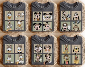 Vintage Comfort Colors® Safari Micky und Freunde Shirt, Leopard Minnie Maus Shirt, Animal Kingdom Shirt, Disney Safari Trip 2026 Shirt