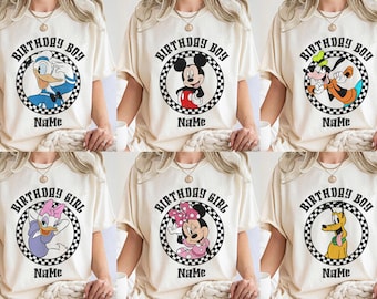 Camiseta de cumpleaños Disney personalizada con colores cómodos, camiseta de viaje de cumpleaños de Mickey y sus amigos, camiseta de equipo de cumpleaños Disney, la mejor camiseta de cumpleaños de la historia