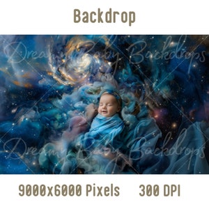 Newborn Digital Backdrop, Newborn Baby Outer Space Photography, Photoshop Composite Digital background, Baby Prob Backdrop,Studio Background