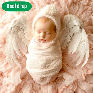 Newborn Digital Backdrop, Newborn Baby Angel Wings, Floral Composite digital background, Baby Prob Backdrop Photo, Studio Background