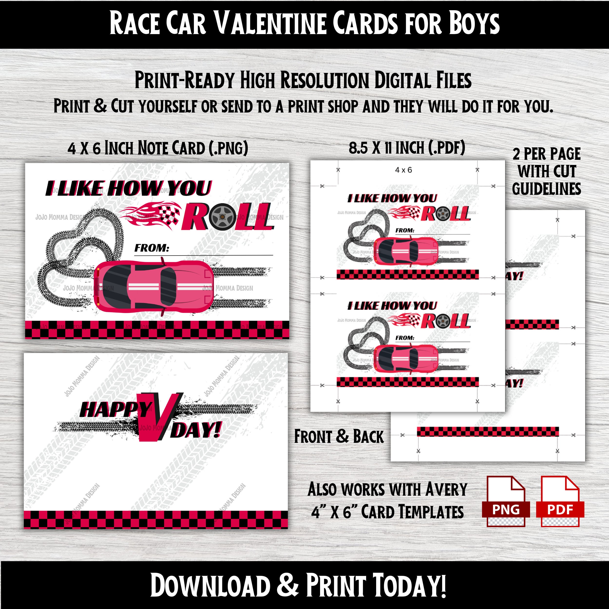 Printable Valentine Cards for Boys, Hot Wheel Race Car Valentine Cards ...
