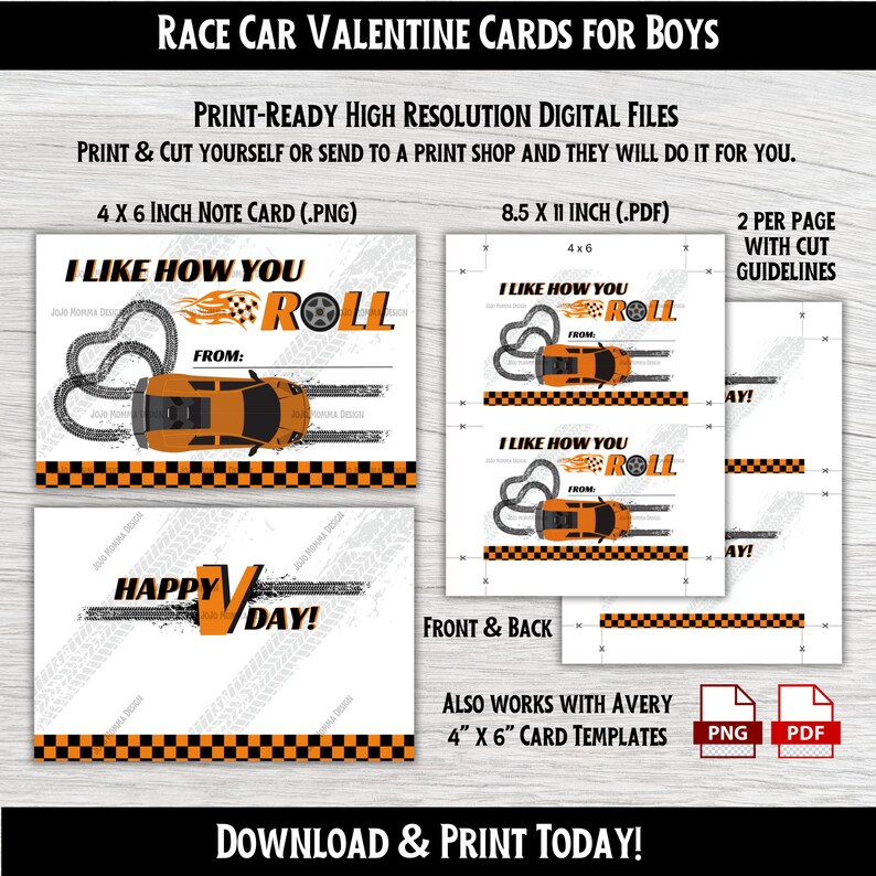 Printable Classroom Valentines for Boys, Hot Wheel Race Car Valentine ...