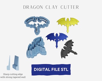 Dragon Polymer Clay Cutter Digital STL File, Dragon Cutter, Polymer Clay Earring, Clay Crafts, Dragon Lover Gift, 3D Printer File, STL File