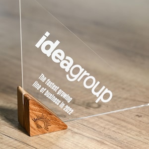 Triangle Personalized Acrylic Trophy - Custom Engraved Award, Corporate, Graduation, Retirement, Sports Achievement Gift
