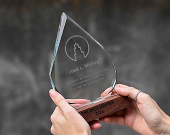 Personalized Crystal Award: Engraved Corporate Recognition Trophy