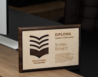 Targa premio aziendale personalizzata – Trofeo in legno personalizzato – Regalo di riconoscimento per i dipendenti – Premio aziendale
