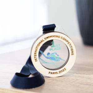 Acrylic Swimming Medal - Custom Design Sport Award, Personalized Medal Set with Logo and Placement