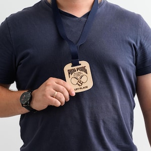 Personalized Wooden Medal - Custom Sports Medals for Marathon, 10K, Cycling, Football, Dance, Swimming, and Table Tennis
