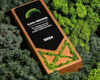 Premio in legno personalizzato per dipendenti, riconoscimento pensionistico, per manager, personale, premio pensionistico con incisione laser, premio per lungo servizio
