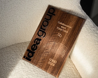 Personalized Wooden Award Plaque: Engraved Acrylic Corporate Gift