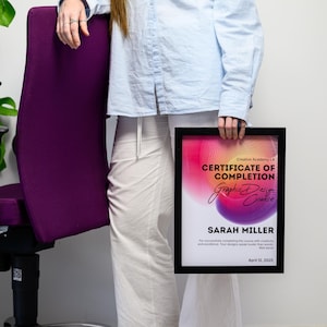 Gerahmter Diplom-Holzrahmen für Grafikdesigner-Zertifikat, Kursabschlusspreis, Kunstschulabschluss-Geschenkdekor