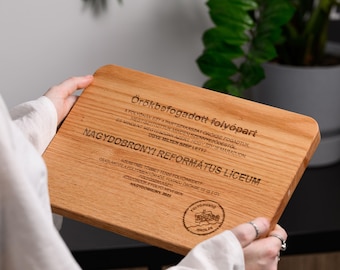 Targa premio in legno personalizzata – Trofeo in quercia inciso – Premio aziendale – Targa pensionamento personalizzata