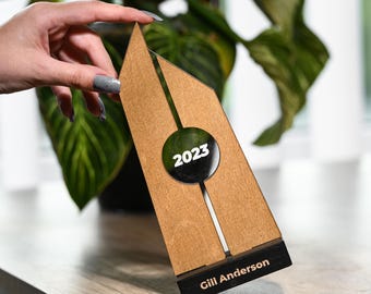 Engraved Plywood and Acrylic Award Plaque Personalized Corporate Trophy for Excellence