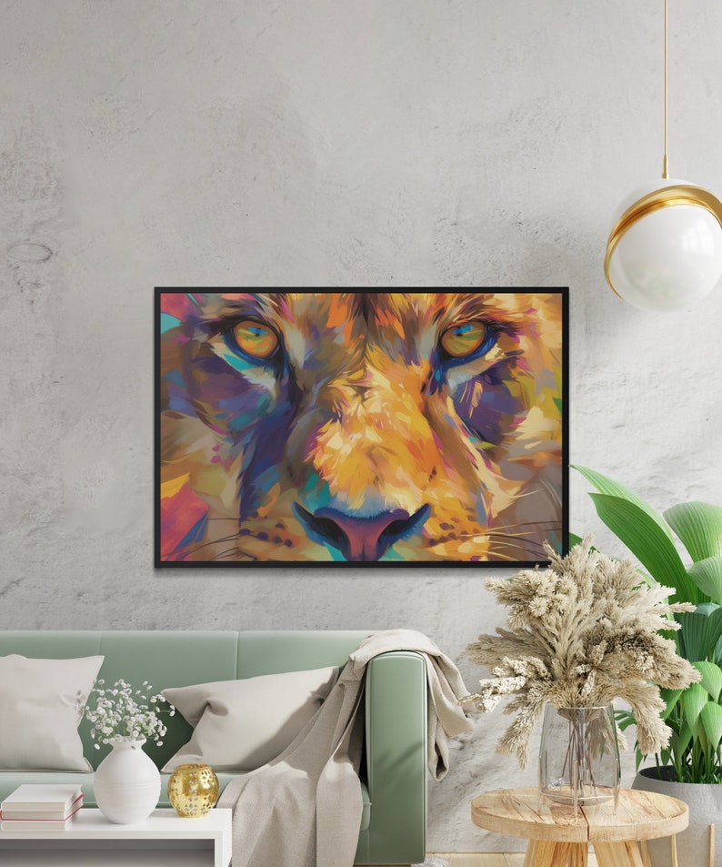 Colorful Digital Cheetah Painting, Printable Wall Art, Abstract ...