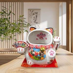 Maneki Neko Lucky Cat | Ceramic Feng Shui Statue | Gift for Home Decoration | House Warming Gift | Gift for New Business | New Design 2025