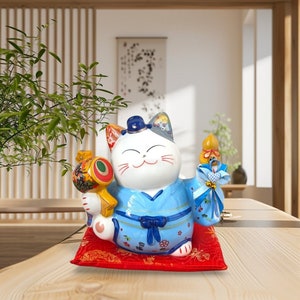Maneki Neko Lucky Cat | Ceramic Feng Shui Statue |  Gift for Home Decoration | House Warming Gift | Gift for New Business | New Design
