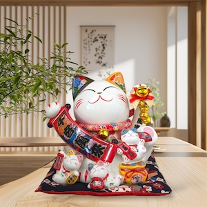Maneki Neko Lucky Cat | Ceramic Feng Shui Statue | Gift for Home Decoration | House Warming Gift | Gift for New Business | New Design 2025