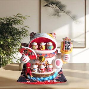 Maneki Neko Lucky Cat | Ceramic Feng Shui Statue | Gift for Home Decoration | House Warming Gift | Gift for New Business | New Design 2025