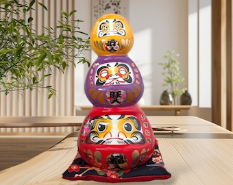 Poupée Daruma | Chat porte-bonheur | Statue Feng Shui en céramique | Cadeau pour la décoration intérieure | Cadeau de pendaison de crémaillère | Cadeau pour une nouvelle entreprise | Nouveau design 2025